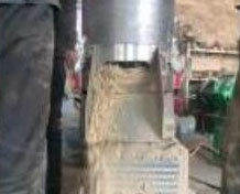 Work site of sawdust particle machine